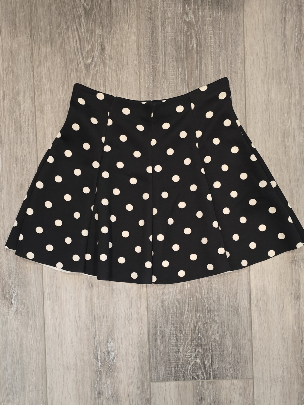 Zara Black Skirt with White Polka Dots